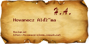 Hovanecz Alóma névjegykártya